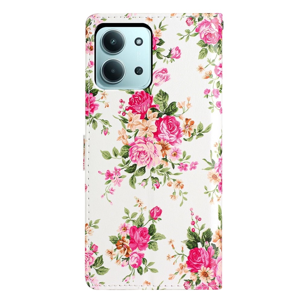 Unique knížkové pouzdro na Xiaomi Redmi 15C 4G/5G (173mm) - červené květy