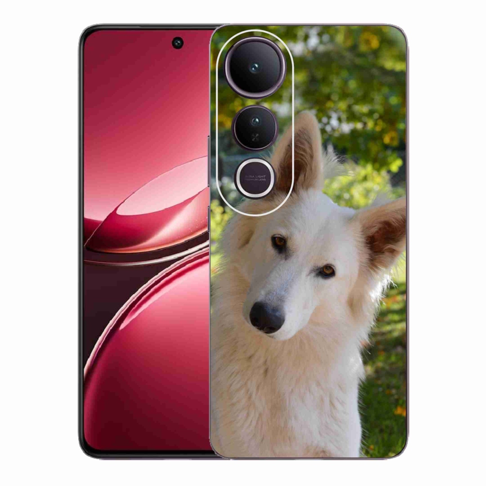 Gelový kryt mmCase na Vivo V50 Lite 4G/5G - bílý švýcarský ovčák 1