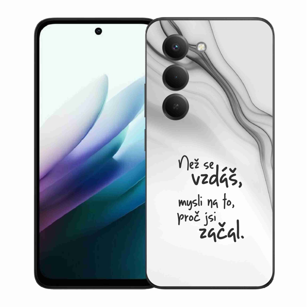 Gelový kryt mmCase na Xiaomi Redmi 15 4G/5G (171mm) - citát 2 bílé pozadí