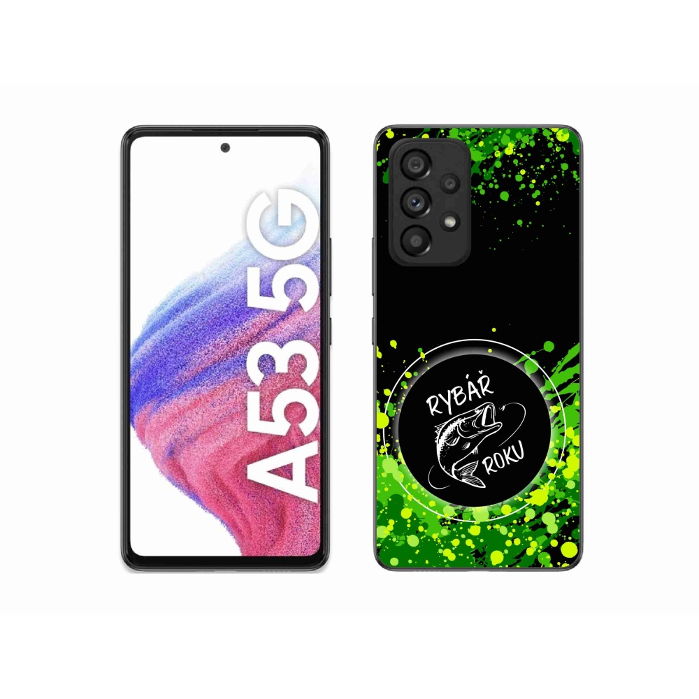 Gelový kryt mmCase na Samsung Galaxy A53 5G - rybář roku černé pozadí