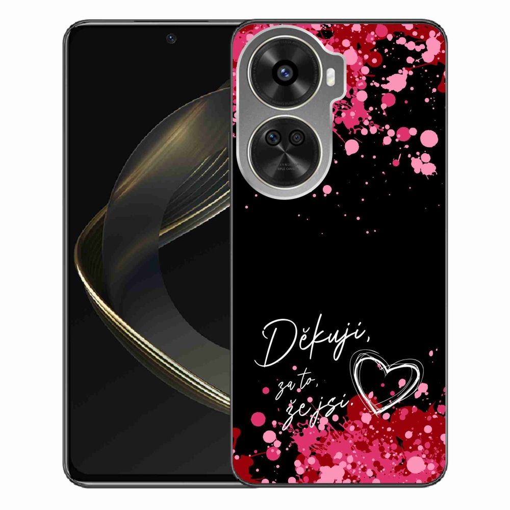 Gelový kryt mmCase na Huawei Nova 12 SE - zamilovaný text 2 černé pozadí
