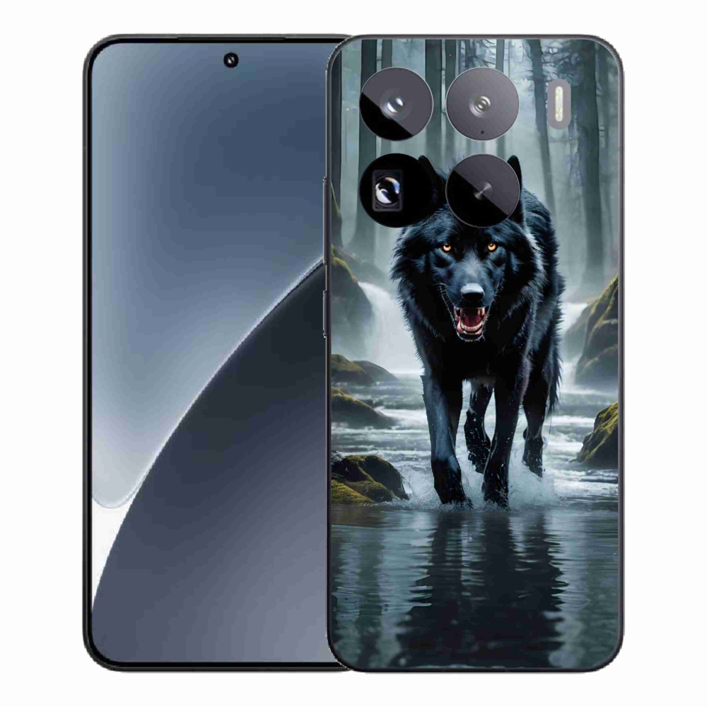 Gelový kryt mmCase na Xiaomi 15 Pro - černý vlk