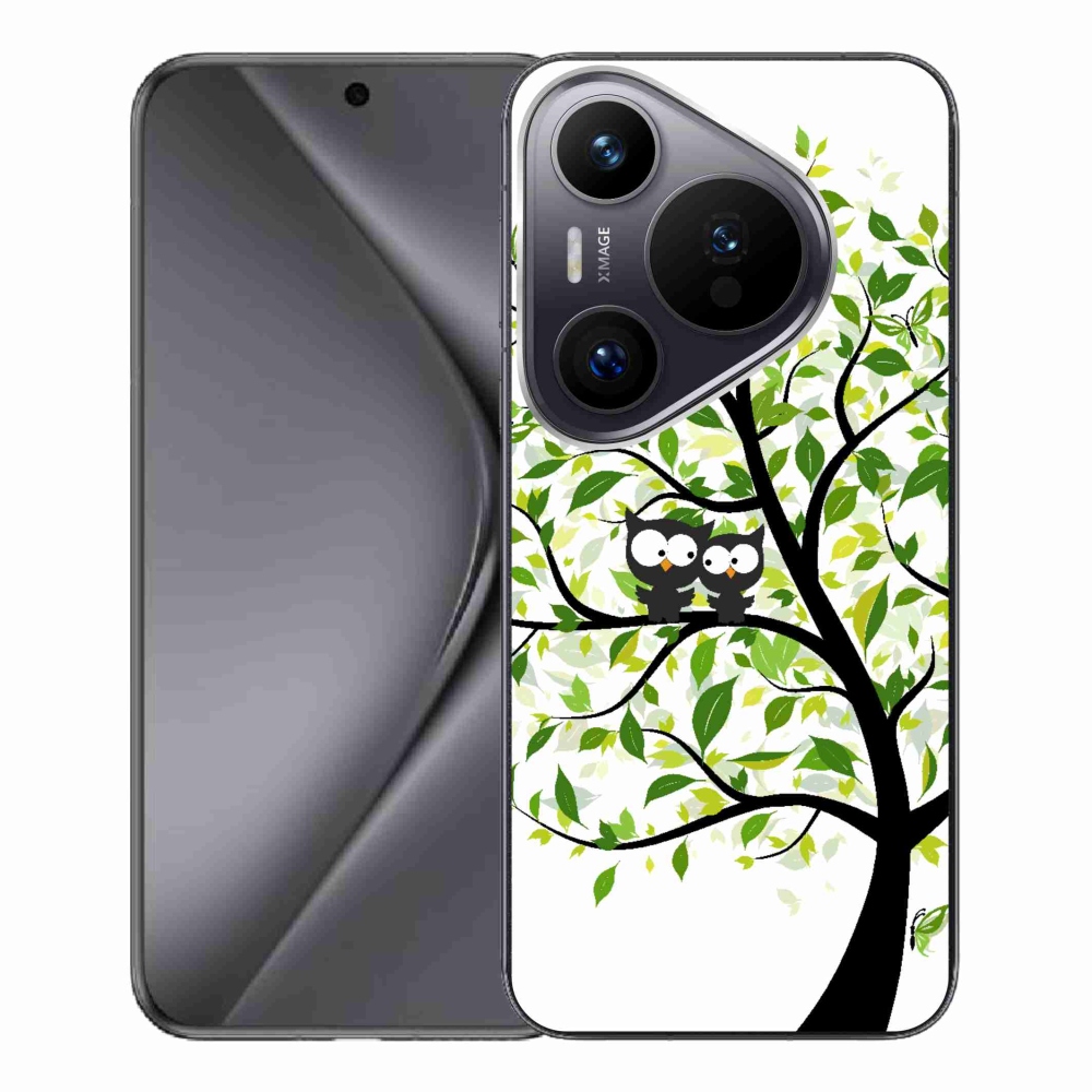 Gelový kryt mmCase na Huawei Pura 70 Pro - sovičky na stromě