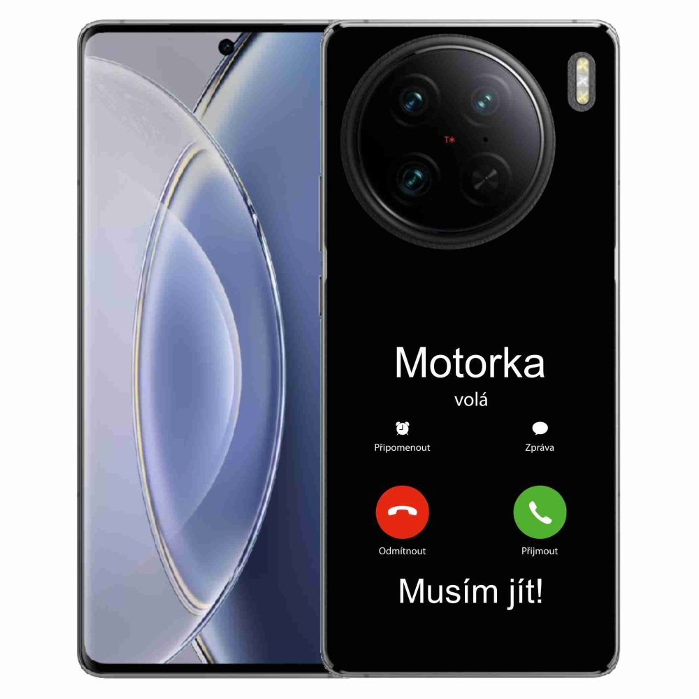 Gelový kryt mmCase na Vivo X90 Pro - motorka volá černé pozadí
