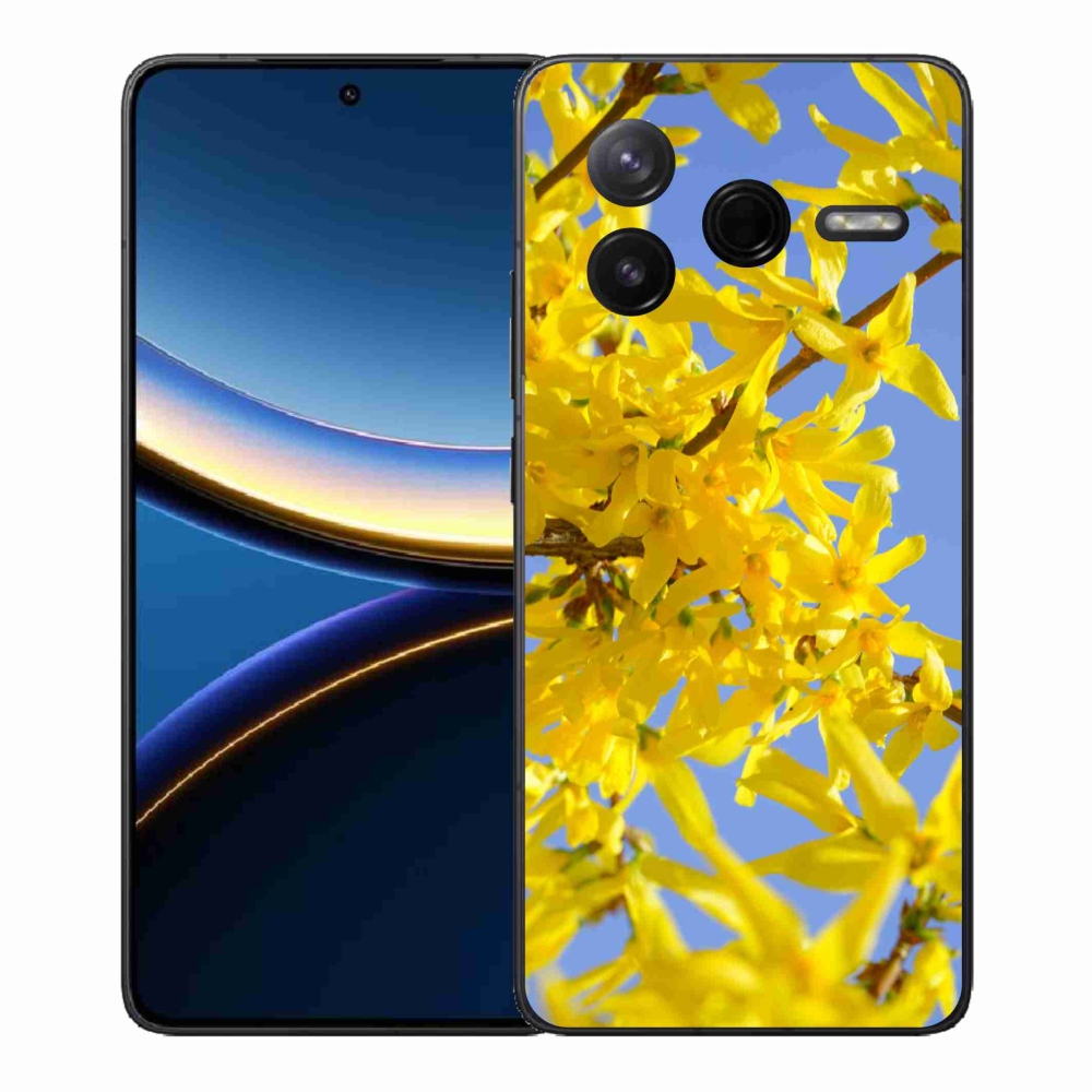 Gelový kryt mmCase na Xiaomi Poco F7 Pro - žluté květy