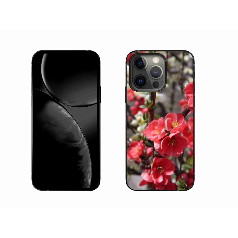 Gelový kryt mmCase na iPhone 13 Pro - červené květy
