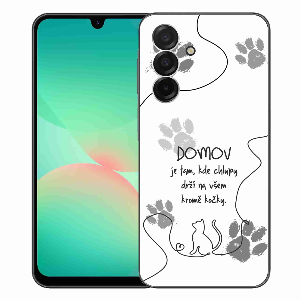 Gelový kryt mmCase na Samsung Galaxy A26 5G - kočičí motiv bílé pozadí