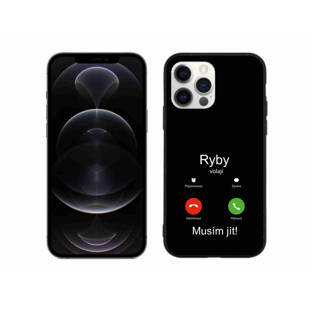 Gelový kryt mmCase na iPhone 12 Pro Max - ryby volají černé pozadí