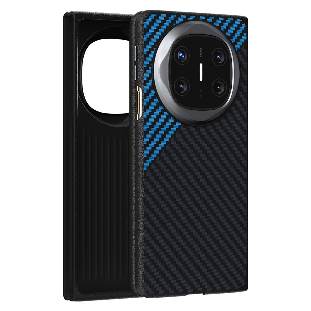 ABEEL Case plastový kryt s umělou kůží na Huawei Mate X6 - černý/modrý