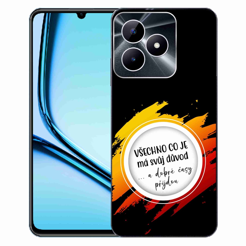 Gelový kryt mmCase na Realme Note 50 - citát 3 černé pozadí