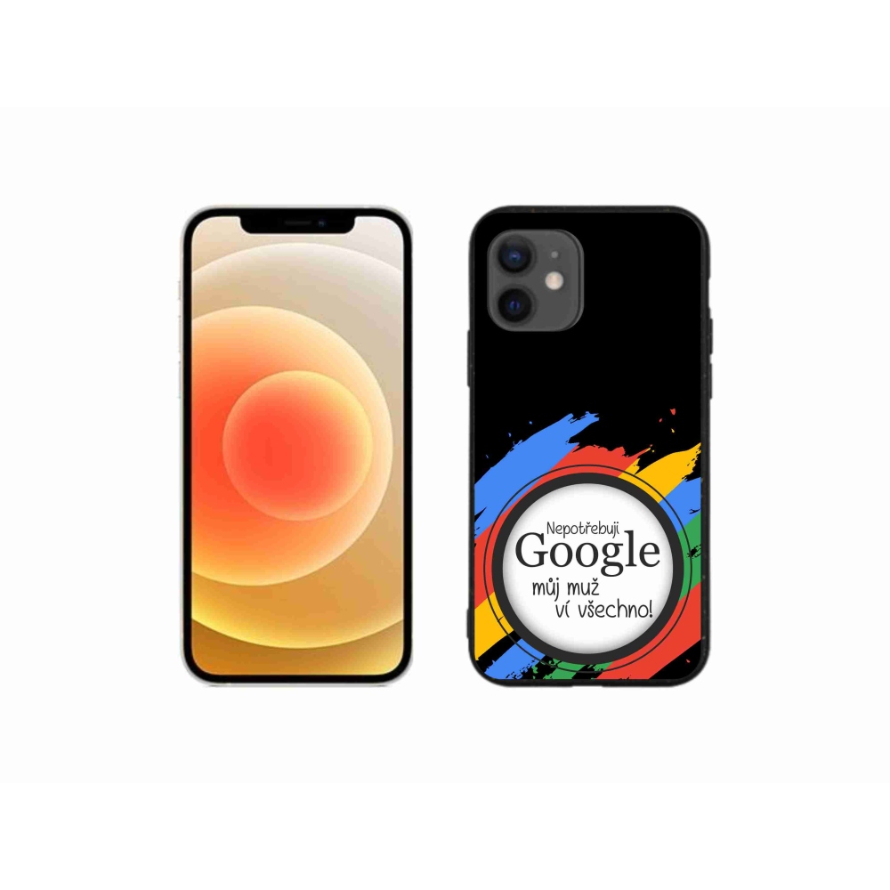 Gelový kryt mmCase na iPhone 12 mini - muž ví všechno černé pozadí