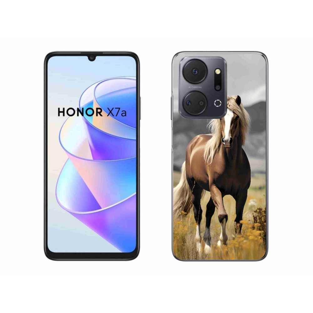 Gelový kryt mmCase na Honor X7a - hnědý kůň 1