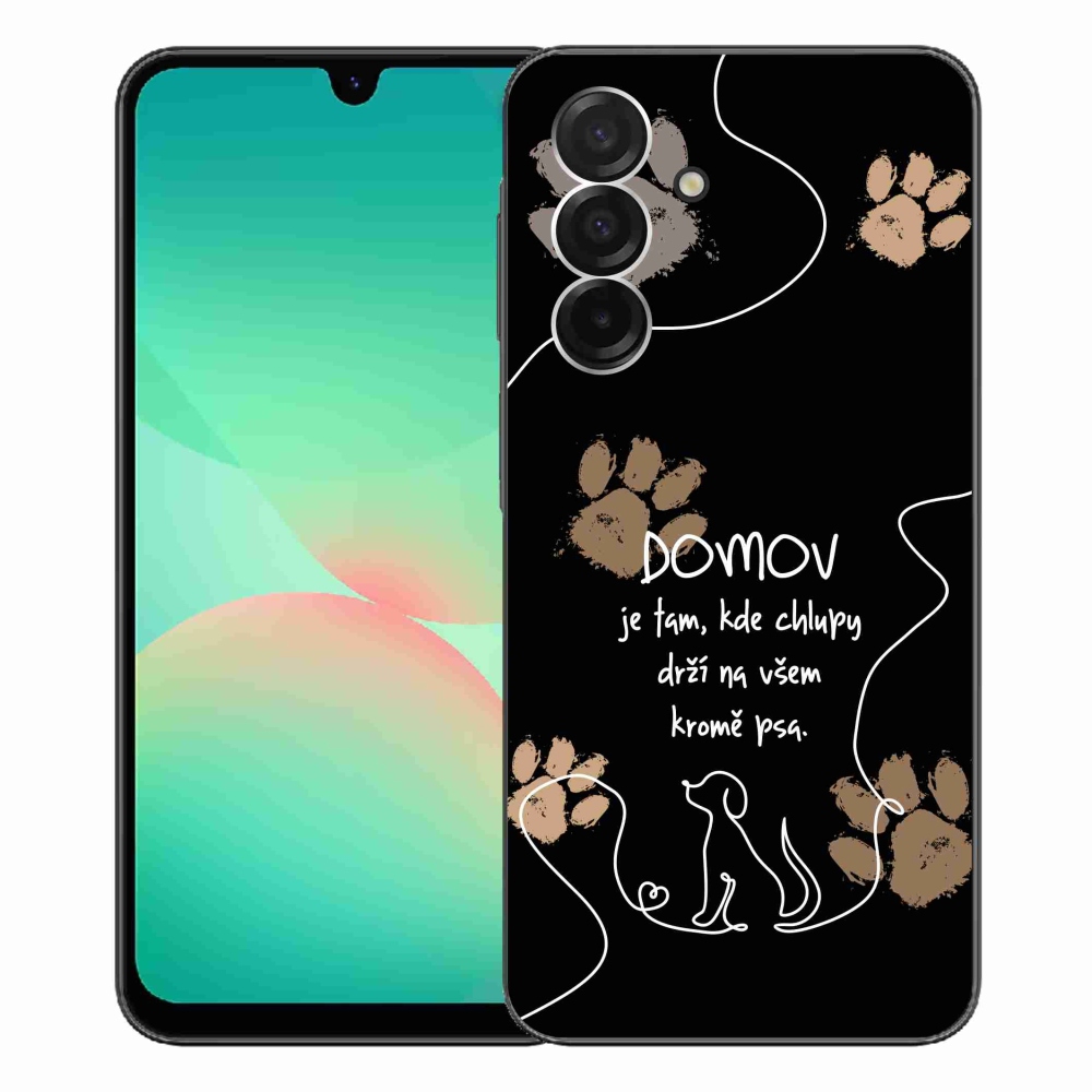 Gelový kryt mmCase na Samsung Galaxy A26 5G - psí motiv černé pozadí