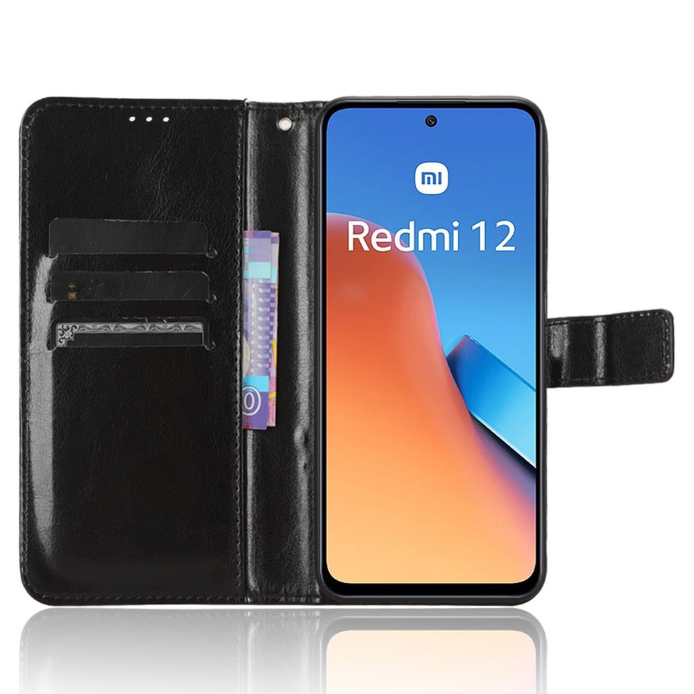 Horse knížkové pouzdro na Xiaomi Redmi 12 4G/5G - černé