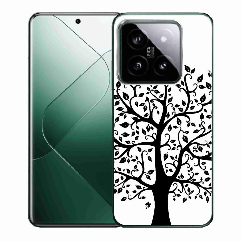 Gelový kryt mmCase na Xiaomi 14 - černobílý strom