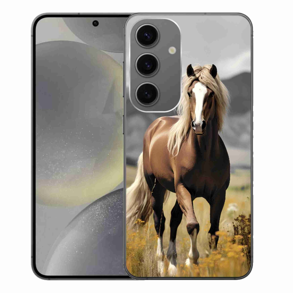 Gelový kryt mmCase na Samsung Galaxy S24+ - hnědý kůň 1