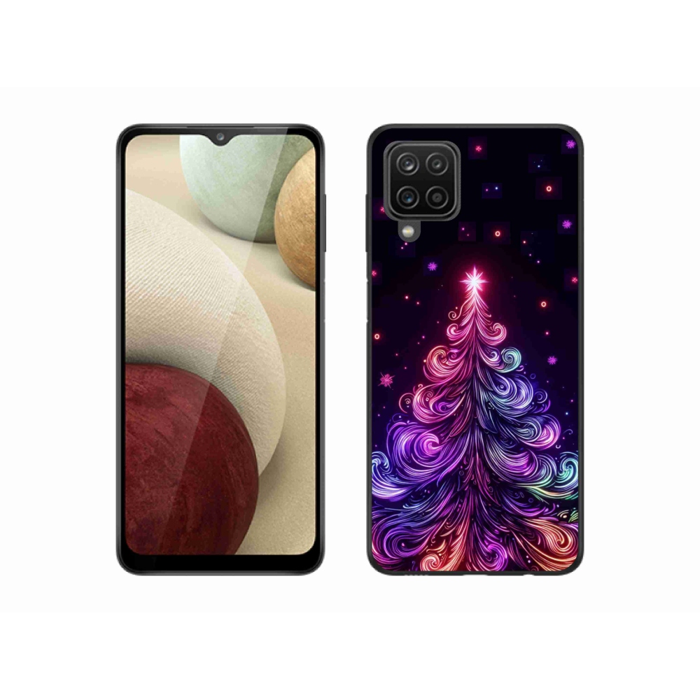 Gelový kryt mmCase na Samsung Galaxy A12 - neonový vánoční stromek 1