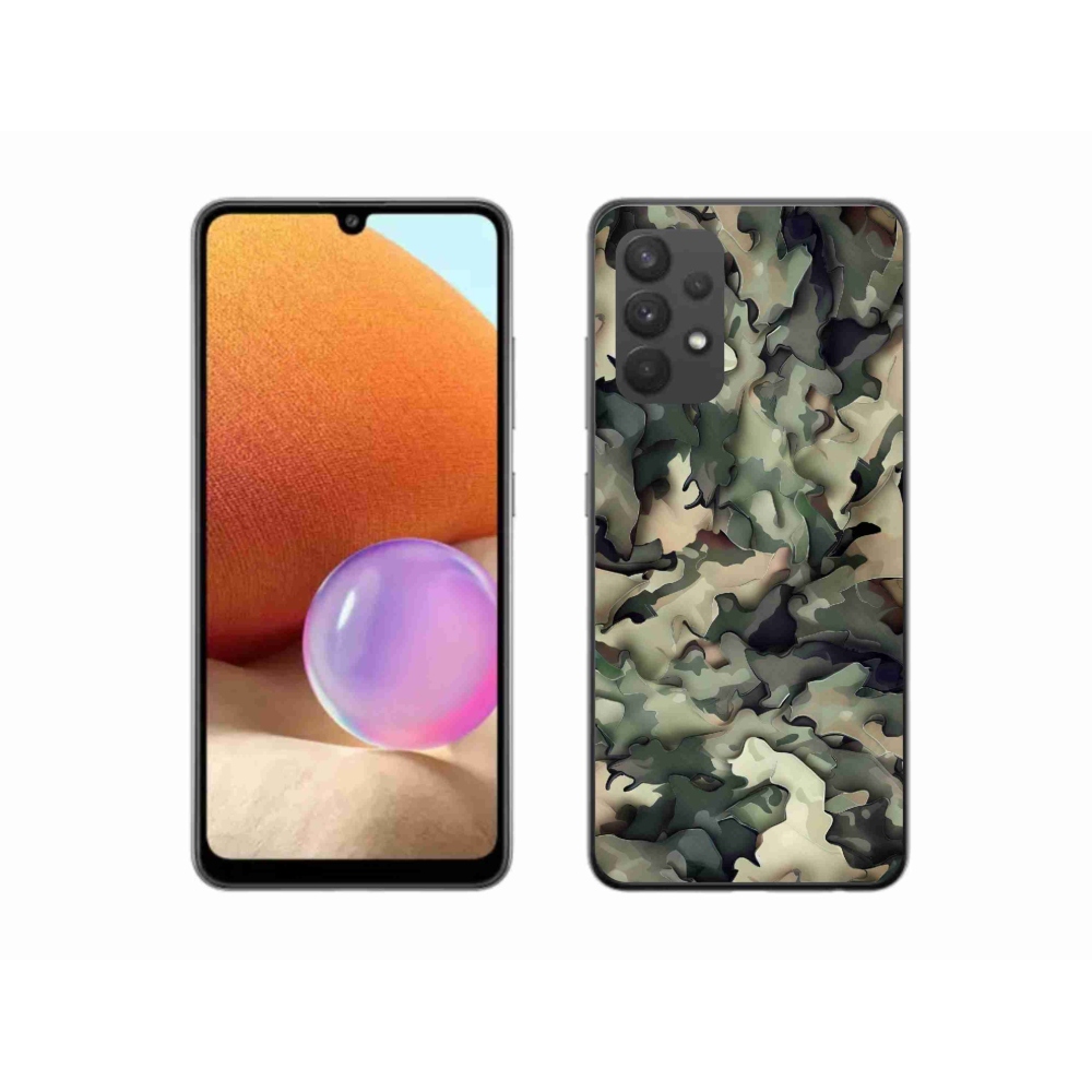 Gelový kryt mmCase na Samsung Galaxy A32 4G - maskáčový vzor 9