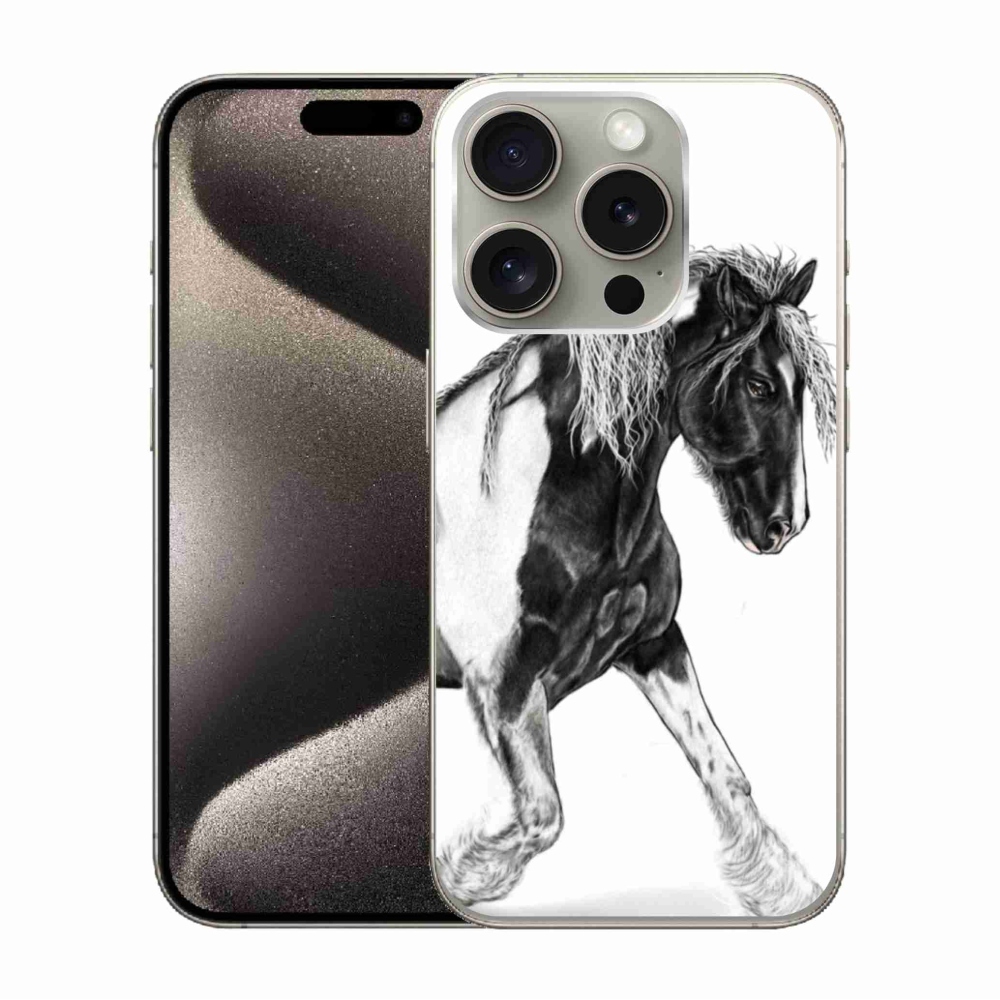 Gelový kryt mmCase na iPhone 15 Pro - kůň