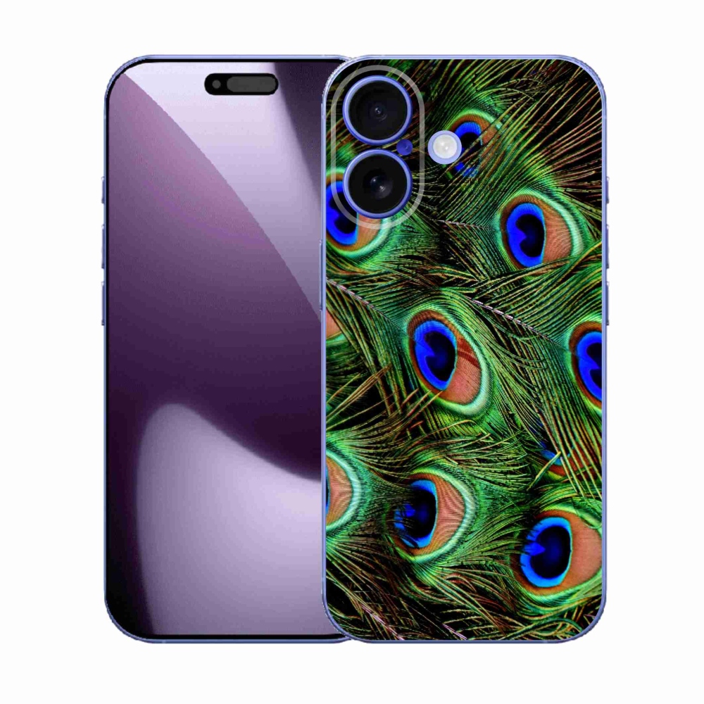 Gelový kryt mmCase na iPhone 17 - paví peří