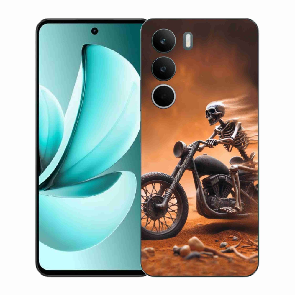 Gelový kryt mmCase na Realme C71 - kostra na motorce
