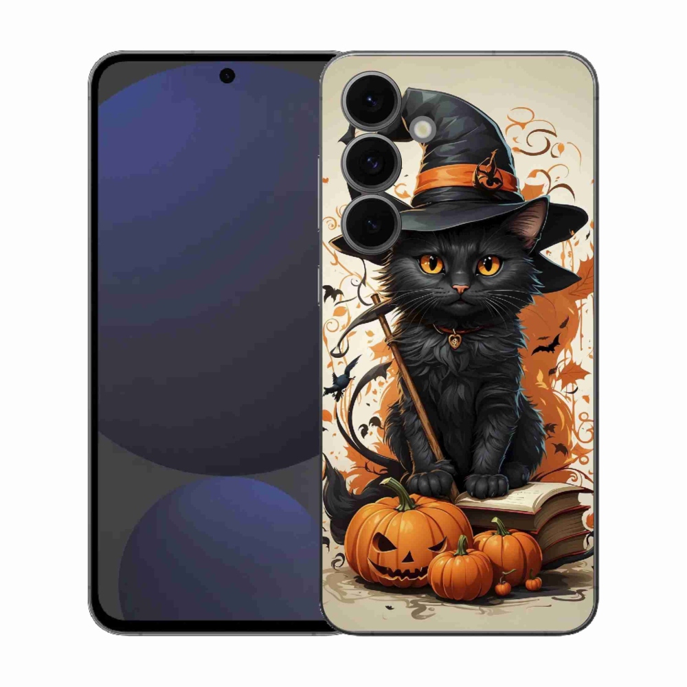 Gelový kryt mmCase na Samsung Galaxy S25 FE - kocour čaroděj