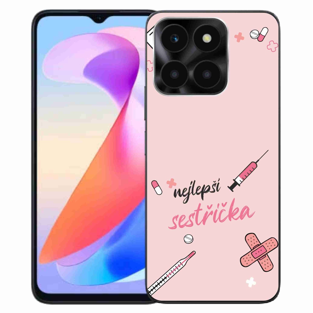Gelový kryt mmCase na Honor X6a - nejlepší sestřička růžové pozadí