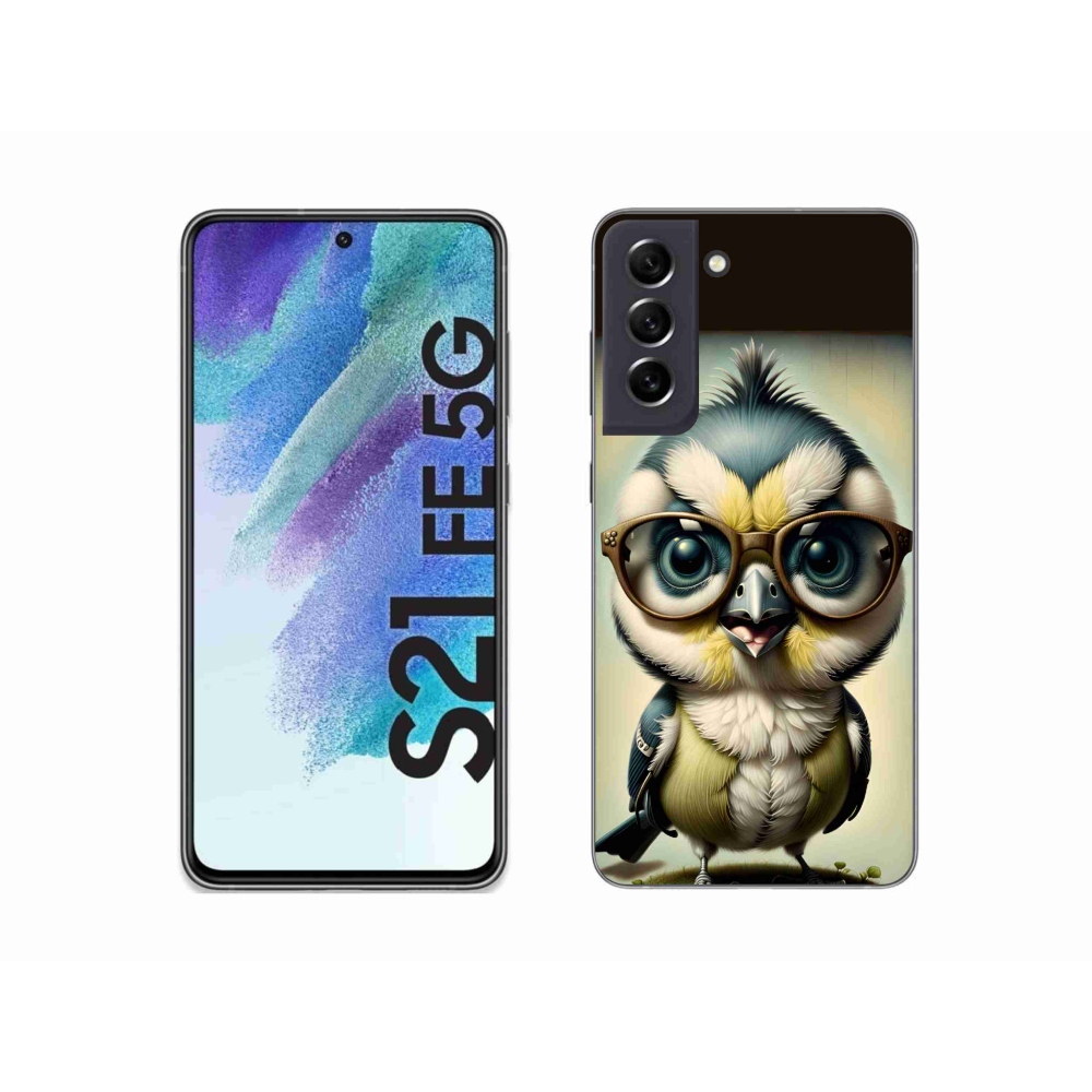 Gelový kryt mmCase na Samsung Galaxy S21 FE 5G - mládě s brýlemi