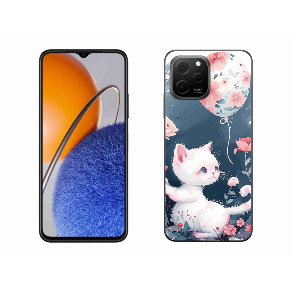 Gelový kryt mmCase na Huawei Nova Y61 - kotě s balónkem