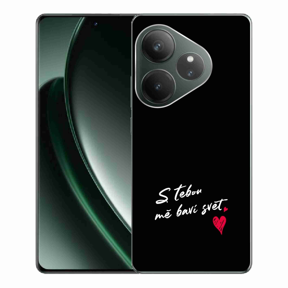 Gelový kryt mmCase na Realme GT 6 5G/GT 6T 5G - zamilovaný text 1 černé pozadí