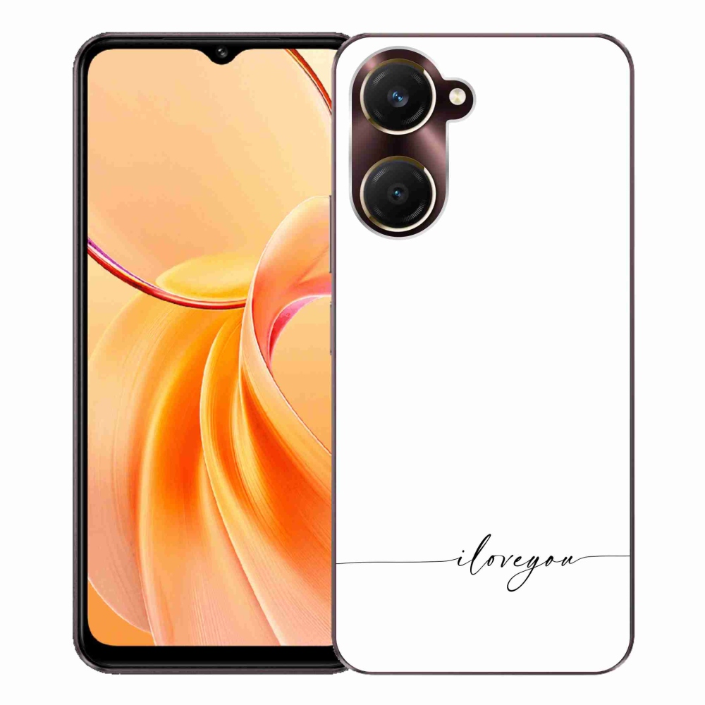 Gelový kryt mmCase na Vivo Y28s 5G - I love you bílé pozadí