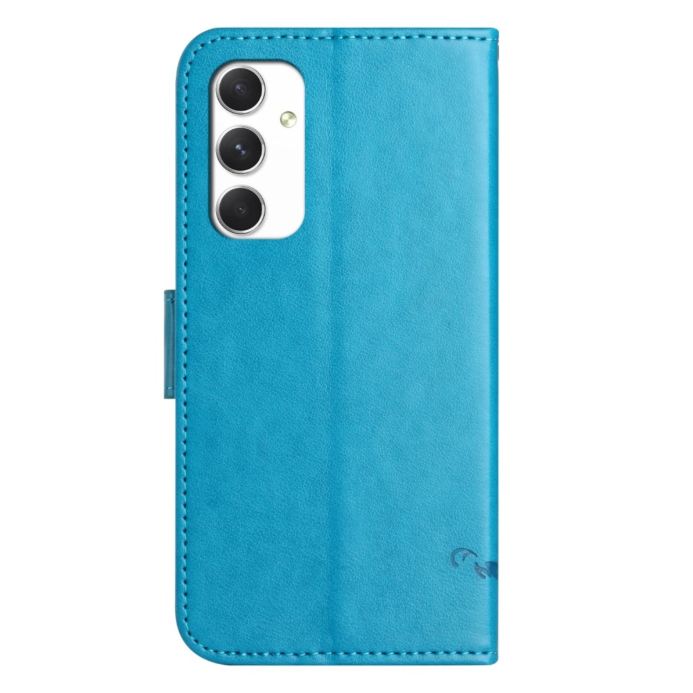 Flower knížkové pouzdro na Samsung Galaxy A16 4G/5G - modré