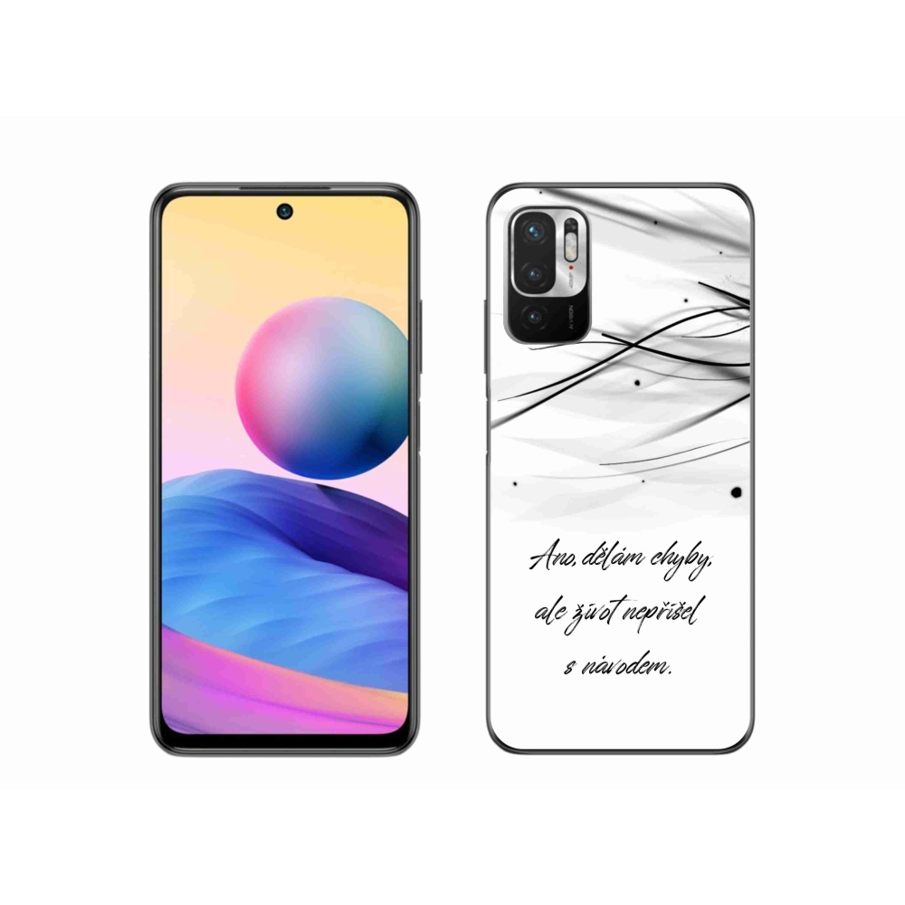 Gelový kryt mmCase na Xiaomi Redmi Note 10 5G - citát bílé pozadí