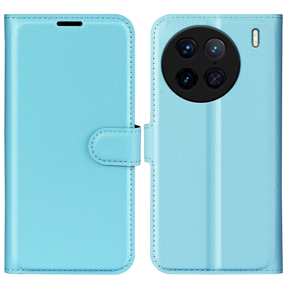 Litchi knížkové pouzdro na Vivo X90 Pro - modré