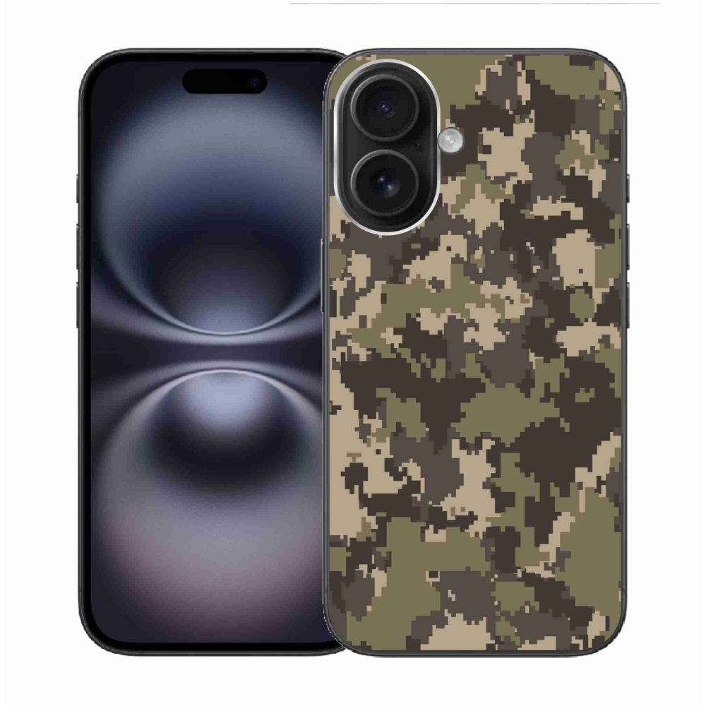 Gelový kryt mmCase na iPhone 16 - maskáčový vzor 12