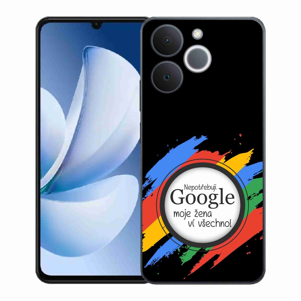 Gelový kryt mmCase na Realme Note 70T - žena ví všechno černé pozadí