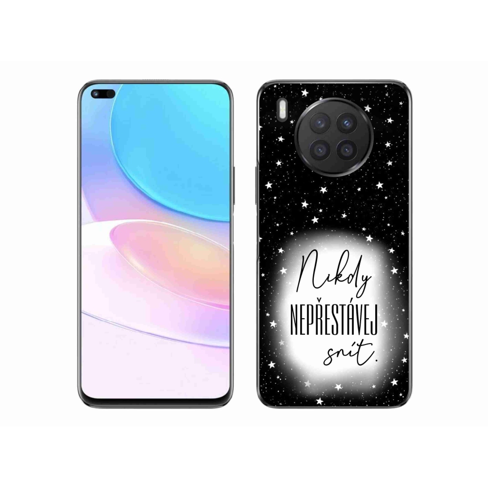 Gelový kryt mmCase na Huawei Nova 8i - citát 1 bíločerné pozadí