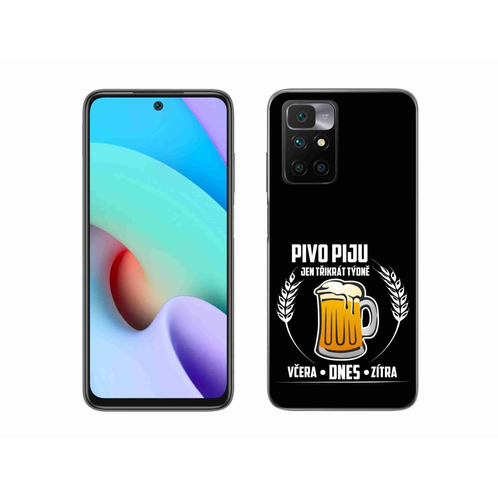 Gelový kryt mmCase na Xiaomi Redmi 10/Redmi 10 (2022) - pivní motiv černé pozadí
