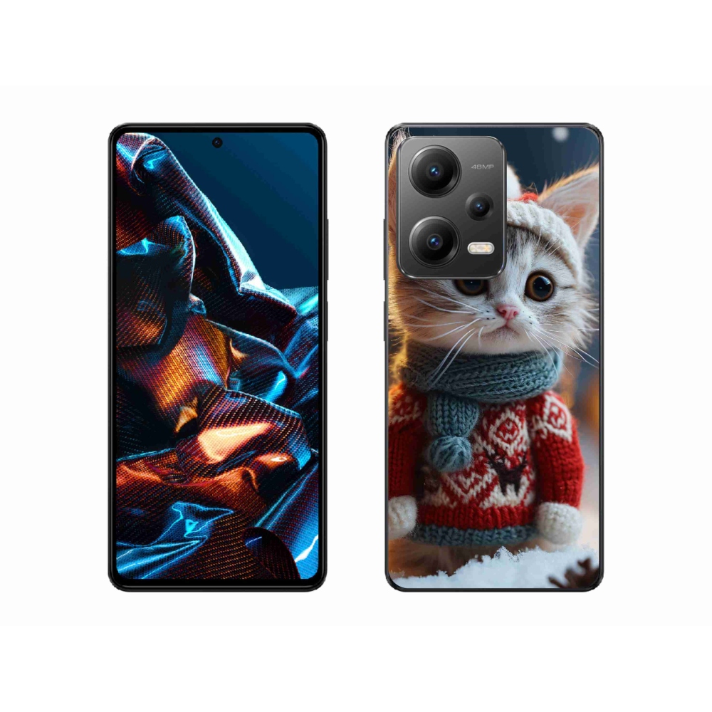 Gelový kryt mmCase na Xiaomi Redmi Note 12 Pro 5G - kotě ve svetru