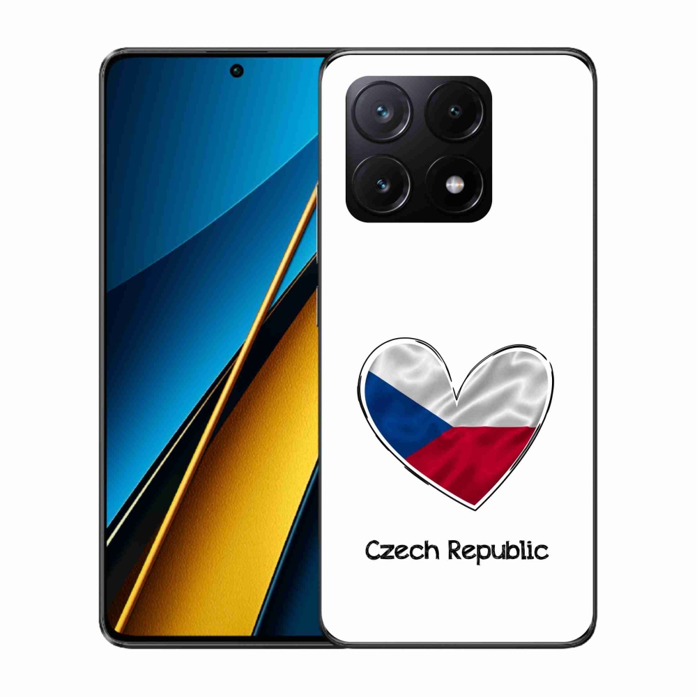 Gelový kryt mmCase na Xiaomi Poco X6 Pro 5G - vlajka srdce bílé pozadí