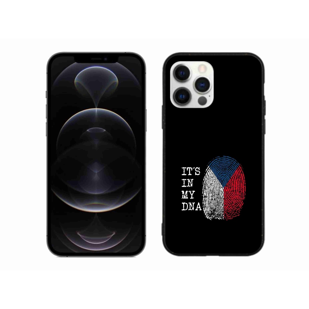 Gelový kryt mmCase na iPhone 12 Pro Max - vlajka otisk prstu černé pozadí