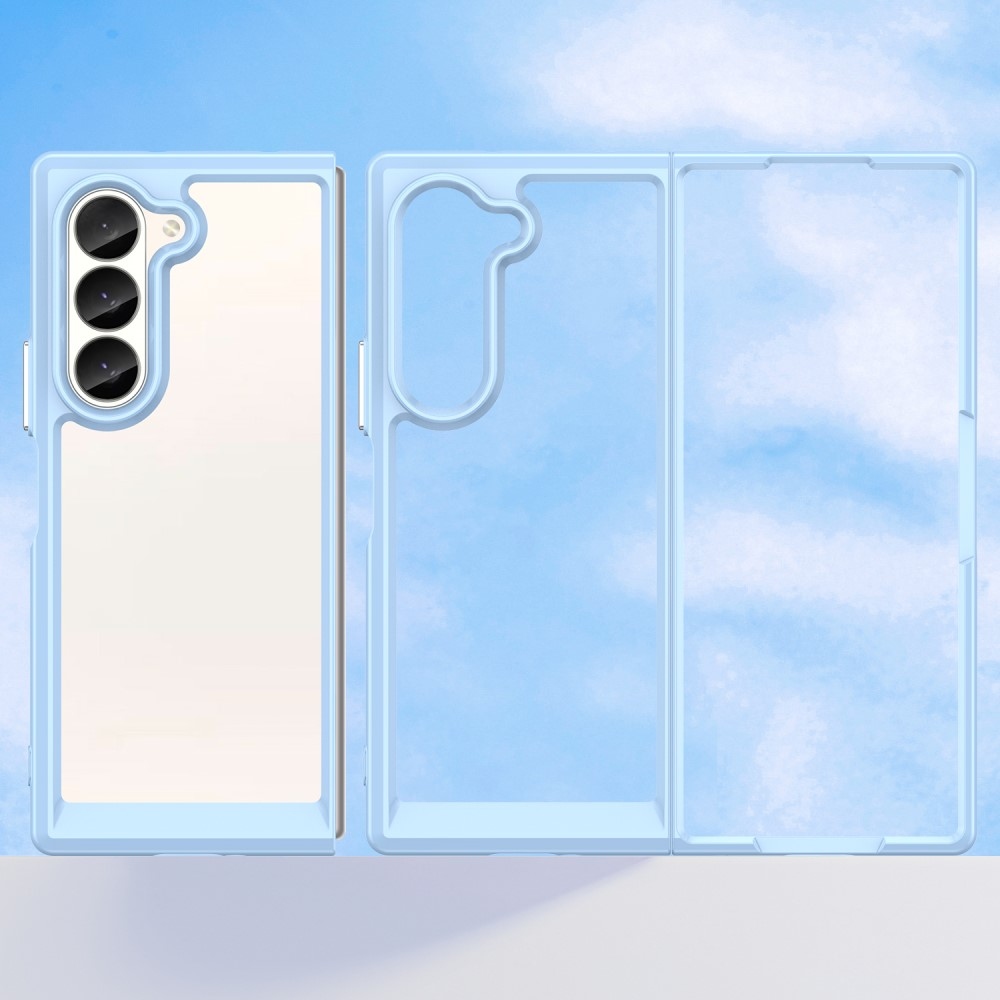 Gelový obal s pevnými zády na Samsung Galaxy Z Fold6 5G - modrý