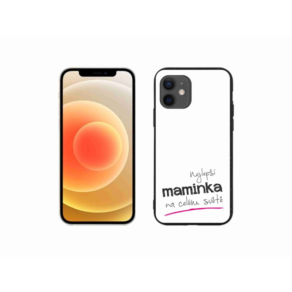 Gelový kryt mmCase na iPhone 12 mini - nejlepší maminka 4 bílé pozadí