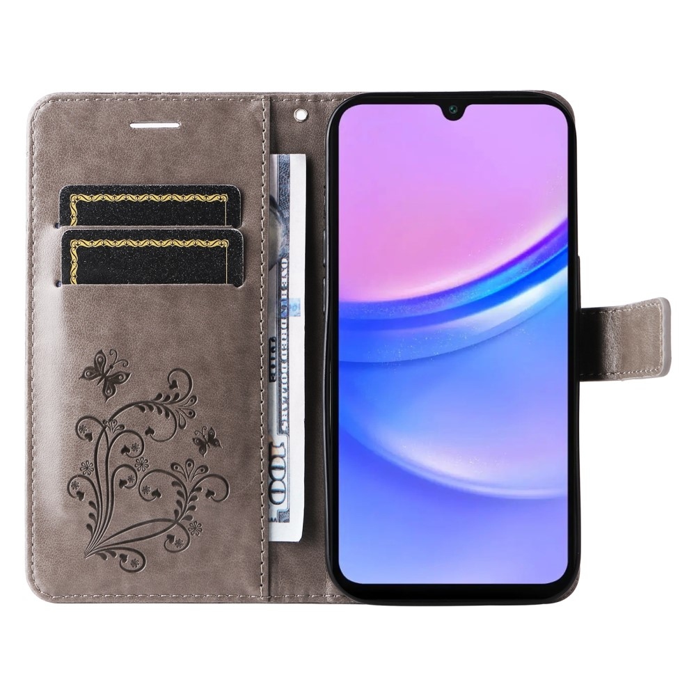 Big Butterfly knížkové pouzdro na Samsung Galaxy A16 4G/5G/A26 5G - šedé