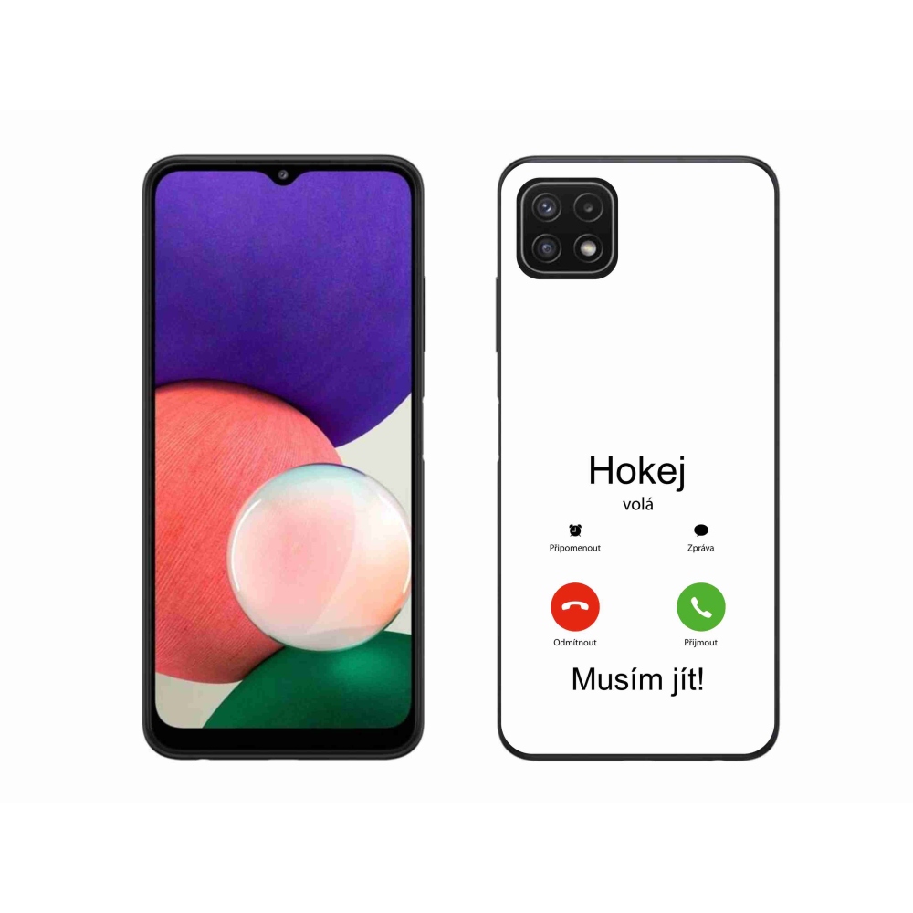 Gelový kryt mmCase na Samsung Galaxy A22 5G - hokej volá bílé pozadí