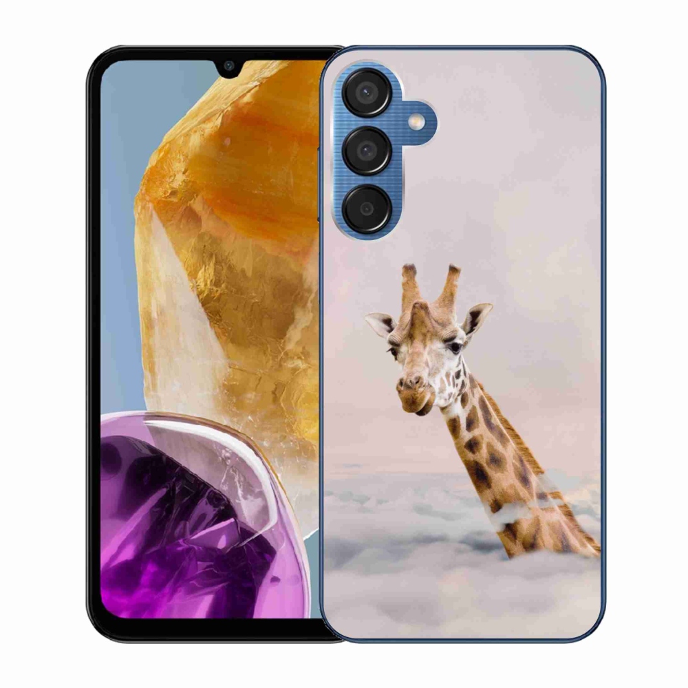 Gelový kryt mmCase na Samsung Galaxy M15 5G - žirafa v oblacích