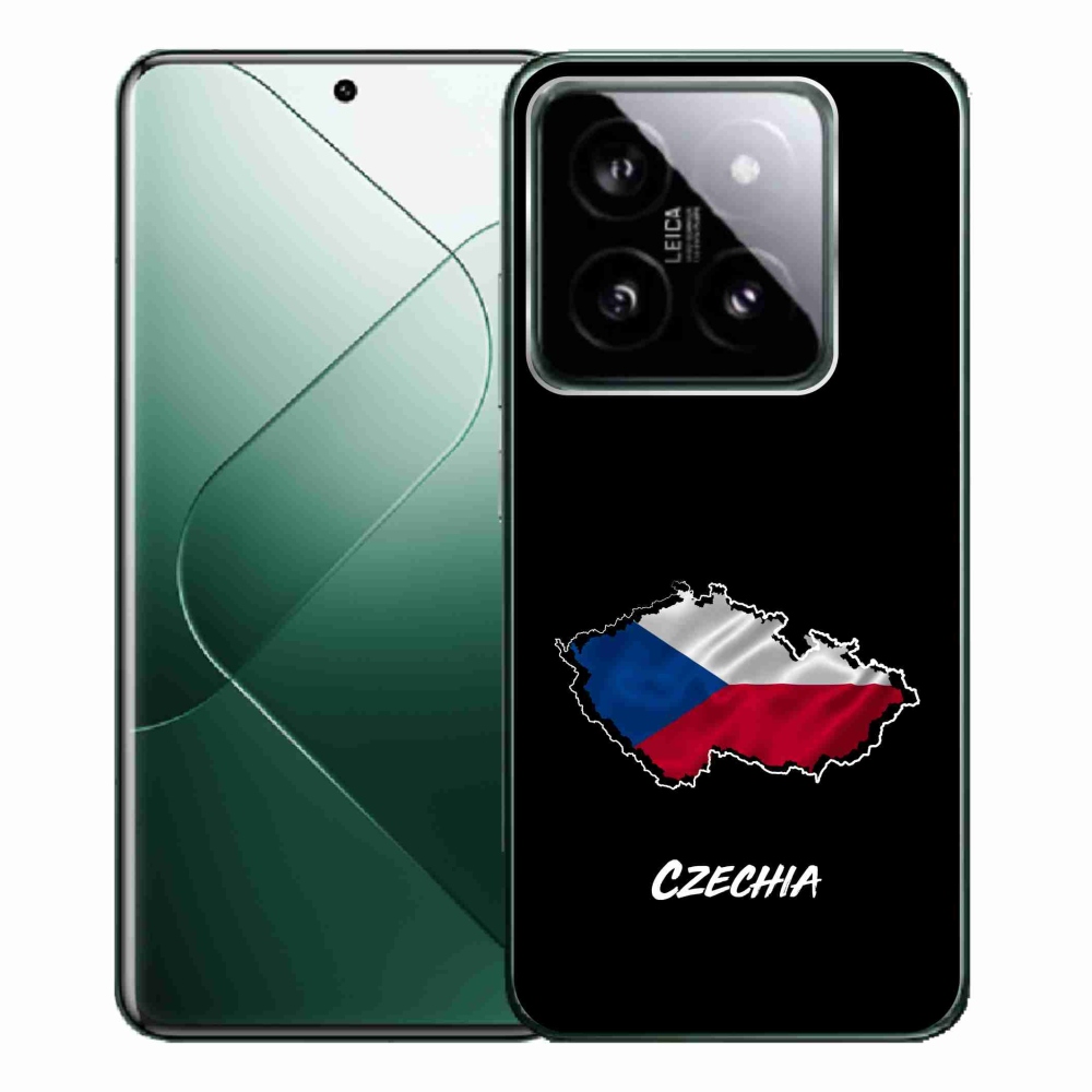 Gelový kryt mmCase na Xiaomi 14 Pro - Czechia černé pozadí