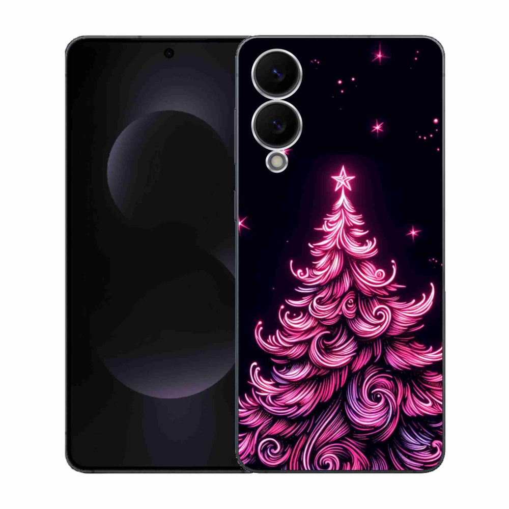 Gelový kryt mmCase na Samsung Galaxy S25 Edge - neonový vánoční stromek 2