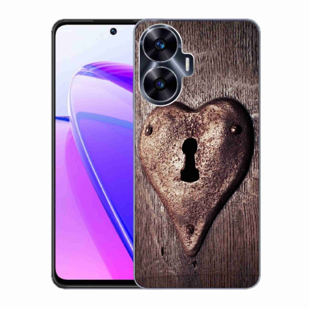 Gelový kryt mmCase na Realme C55 - zámek ve tvaru srdce
