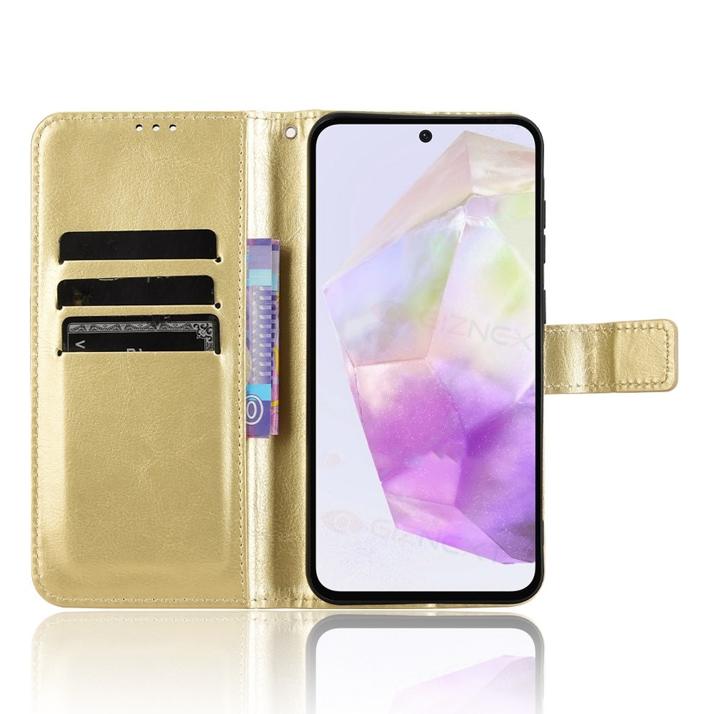 Crazy knížkové pouzdro na Samsung Galaxy A56 5G - zlaté